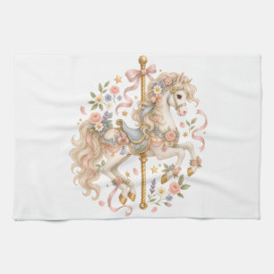 Paño De Cocina Caballo de carrusel vintage arte lindo