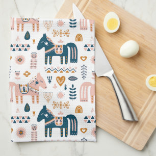 Paño De Cocina Caballo de Folkart nórdico