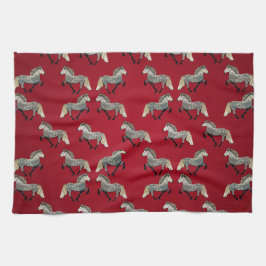 Paño De Cocina Caballo islandés astrid en rojo