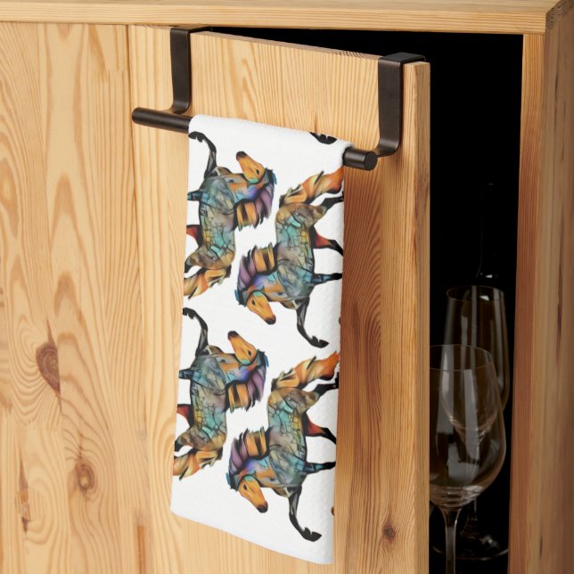 Paño De Cocina Caballo islandés de Pop Art  (Pliegue de tercios)