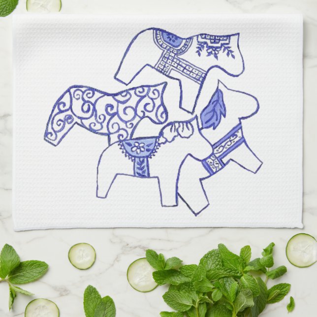Paño De Cocina Caballos de China (Doblado)