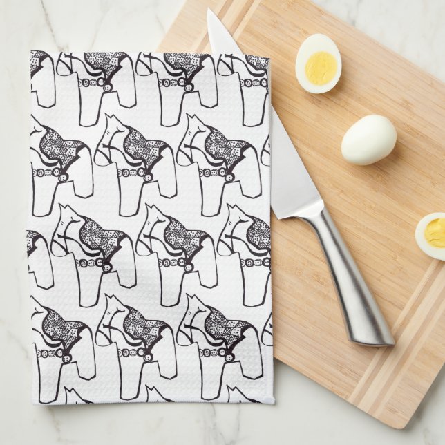 Paño De Cocina Caballos de Dala (Doblado Cuarto)