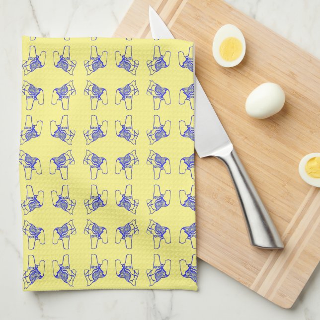 Paño De Cocina Caballos de dala suecos (Doblado Cuarto)