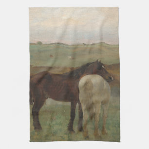 Paño De Cocina Caballos en una pradera, pintura al óleo, Edgar De