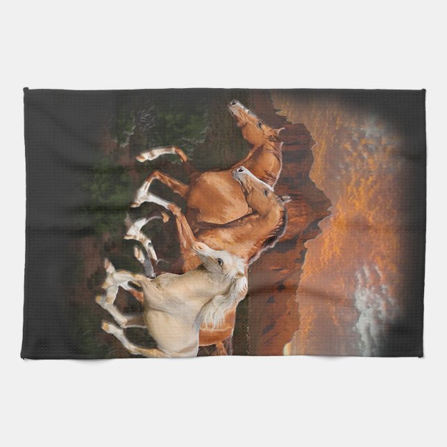 Paño De Cocina Caballos salvajes de Arizona (Horizontal)