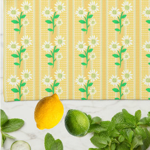 Paño De Cocina Cabaña Campestre Blanco Verde Amarillo Girasoles