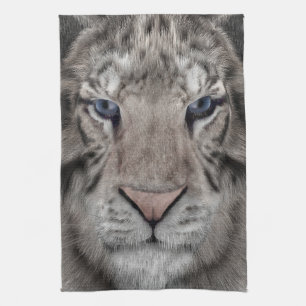 Paño De Cocina Cabeza de Tigre Blanco Estética de Vida Silvestre