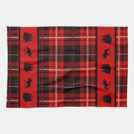 Paño De Cocina Cabina Moose Rojo Tapado Negro