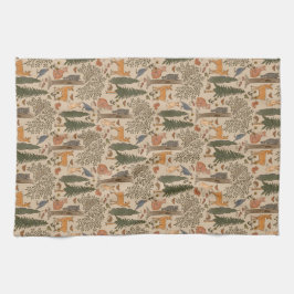 Paño De Cocina Cabincore Woodland Forest Animals