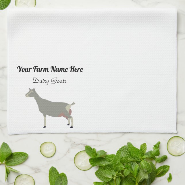 Paño De Cocina Cabra lechera de Toggenburg personalizada (Doblado)