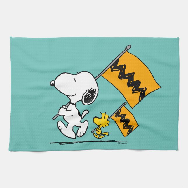 Paño De Cocina Cacahuetes | Banderas Snoopy & Woodstock (Horizontal)