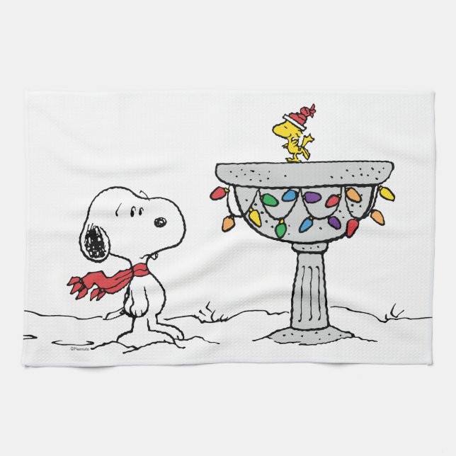 Paño De Cocina Cacahuetes | Baño de aves congelado Snoopy & Woods (Horizontal)