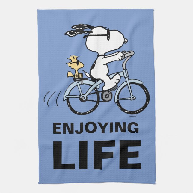 Paño De Cocina Cacahuetes | Bicicleta Snoopy & Woodstock (Vertical)