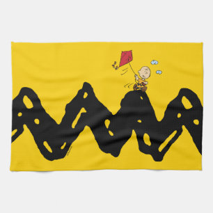 Paño De Cocina Cacahuetes   Charlie Brown Flying Kite