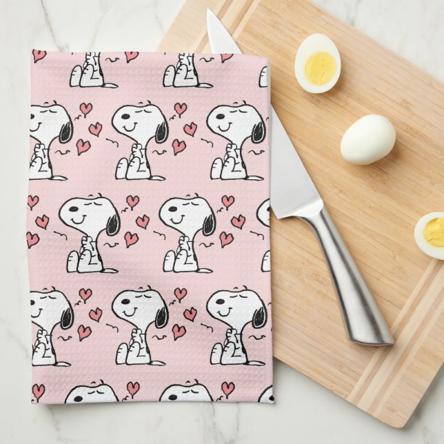 Paño De Cocina Cacahuetes | Corazones Snoopy (Doblado Cuarto)