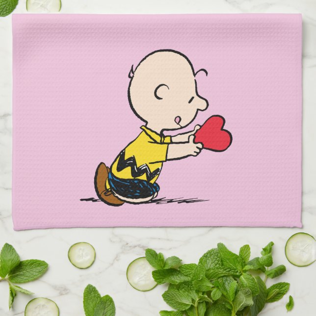 Paño De Cocina Cacahuetes | El día de San Valentín Charlie Brown  (Doblado)