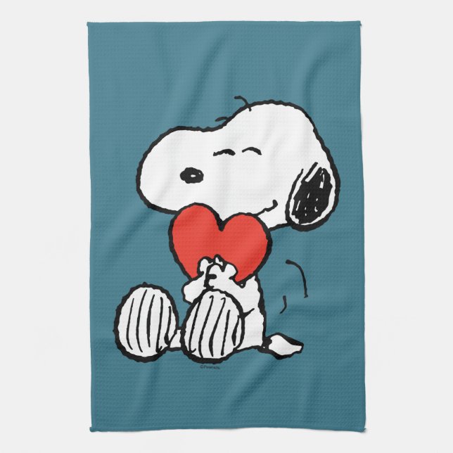 Paño De Cocina Cacahuetes | EL DÍA DE SAN VALENTÍN | Snoopy Heart (Vertical)