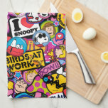 Paño De Cocina Cacahuetes | Patrón de parches de mixtape<br><div class="desc">Echa un vistazo a este divertido diseño de The Peanuts Gang en parches bonitos.</div>