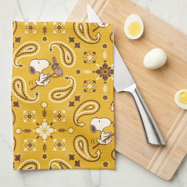 Paño De Cocina Cacahuetes | Snoopy Bandana Cowboy (Doblado Cuarto)