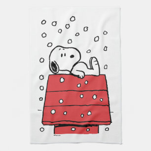 Paño De Cocina Cacahuetes   Snoopy Doghouse Snowflakes
