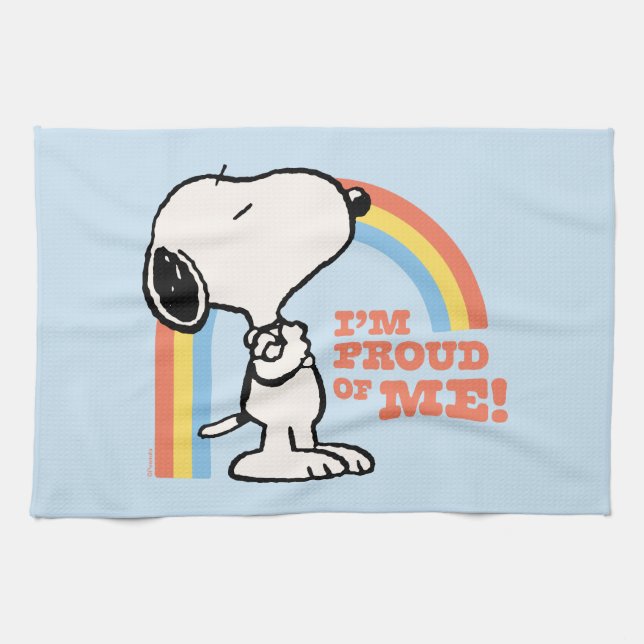 Paño De Cocina Cacahuetes | Snoopy Estoy orgulloso de mí (Horizontal)