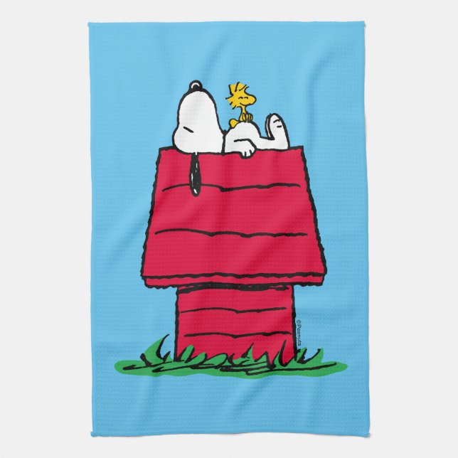 Paño De Cocina Cacahuetes | Snoopy & Woodstock Doghouse (Vertical)