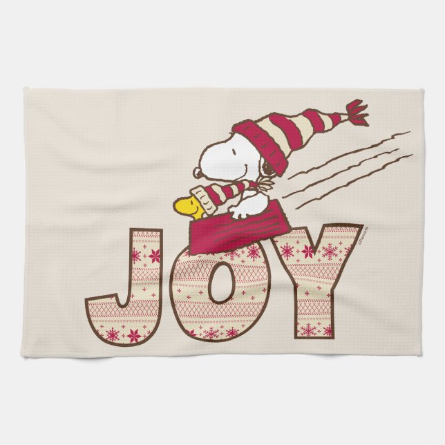 Paño De Cocina Cacahuetes | Snoopy & Woodstock Joy Sled Ride (Horizontal)