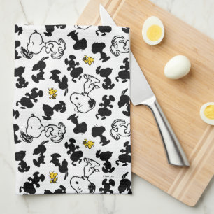 Paño De Cocina Cacahuetes   Snoopy & Woodstock Shadow Pattern