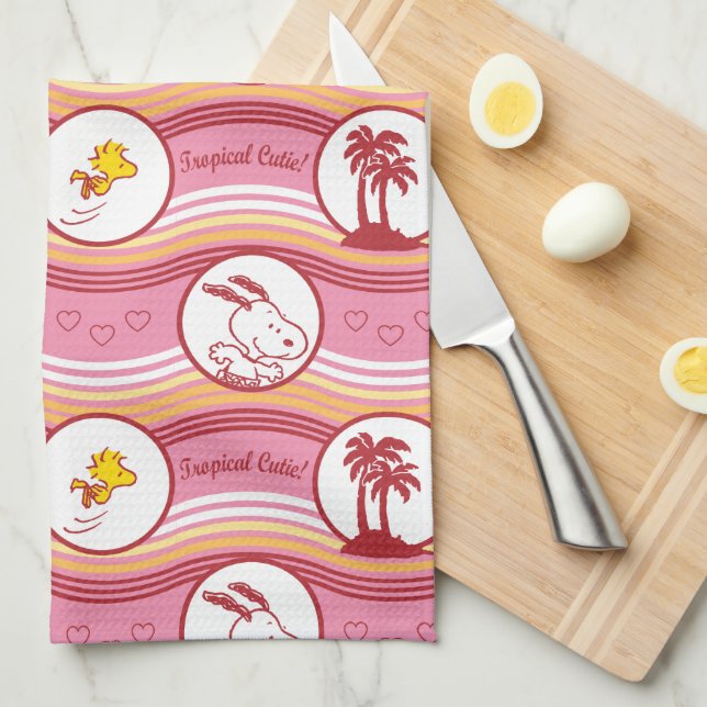 Paño De Cocina Cacahuetes | Snoopy & Woodstock Tropical Cutie (Doblado Cuarto)