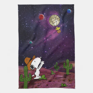 Paño De Cocina Cacahuetes Vaquero Snoopy y Woodstock