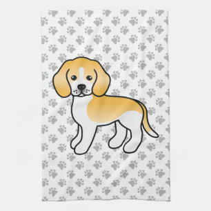 Paño De Cocina Cachorro De Dibujos Animados Adorable Beagle Blanc