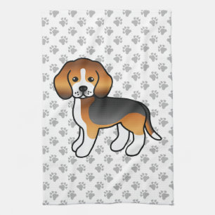 Paño De Cocina Cachorro de dibujos animados lindo Beagle tricolor