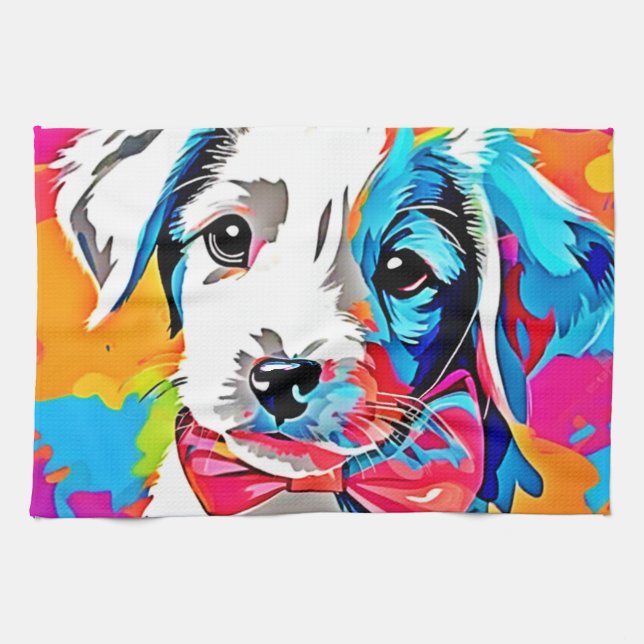 Paño De Cocina Cachorro Pop Art (Horizontal)