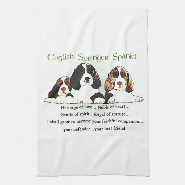 Paño De Cocina Cachorros españoles Springer ingleses (Vertical)