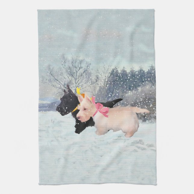 Paño De Cocina Cachorros Scottie (Vertical)