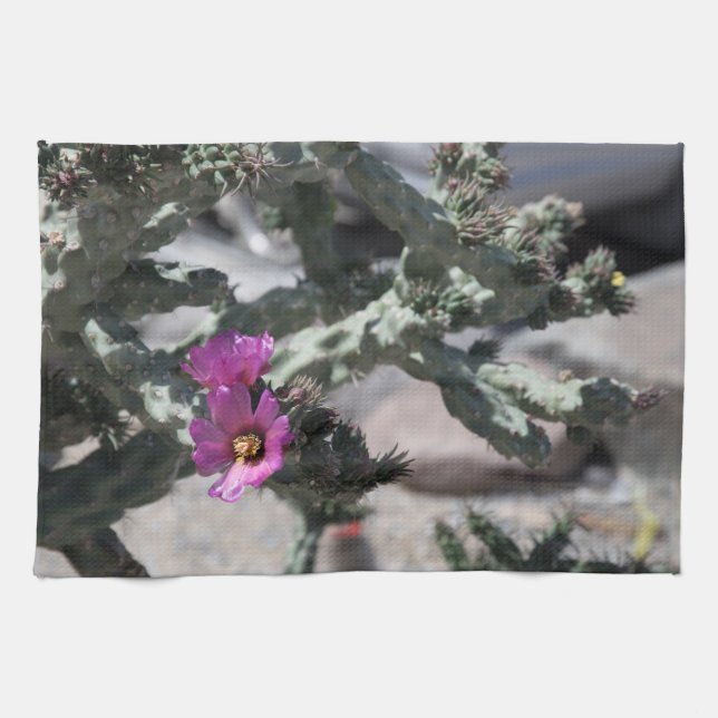 Paño De Cocina Cactus Challa en floración (Horizontal)
