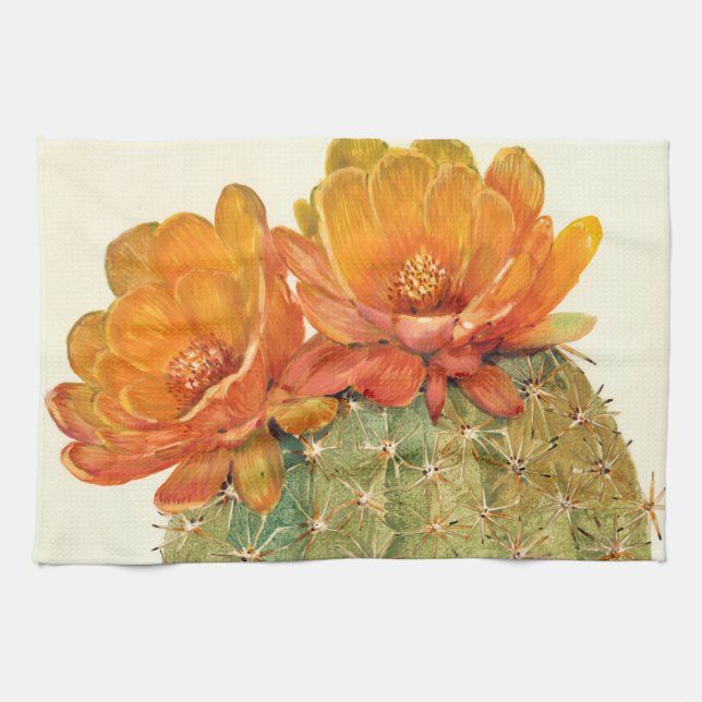 Paño De Cocina Cactus Naranja Blossoms (Horizontal)