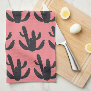Paño De Cocina Cactus Plant Silhouette Ilustracion Art