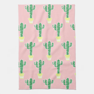 Paño De Cocina Cactus puteado y rosado a la moda