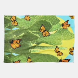 Paño De Cocina Cactus y mariposas caprichosos