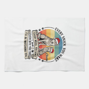 Paño De Cocina Cada Snack Que Hagas Perro Santa Sombrero Retro At