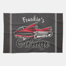 Paño De Cocina Caddy Rojo Retro Vintage Clásico Garaje de Coches