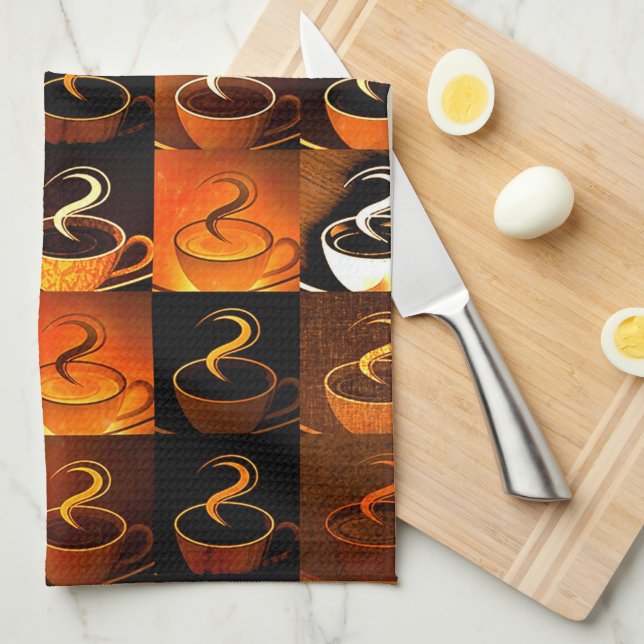 Paño De Cocina Caer tazas de café (Doblado Cuarto)