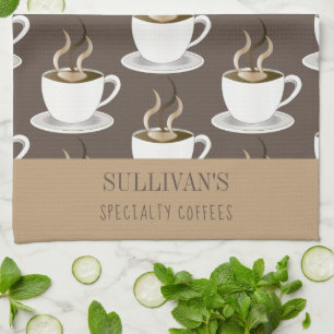 Paño De Cocina Café   Espresso   Patrón capuchino - Monograma