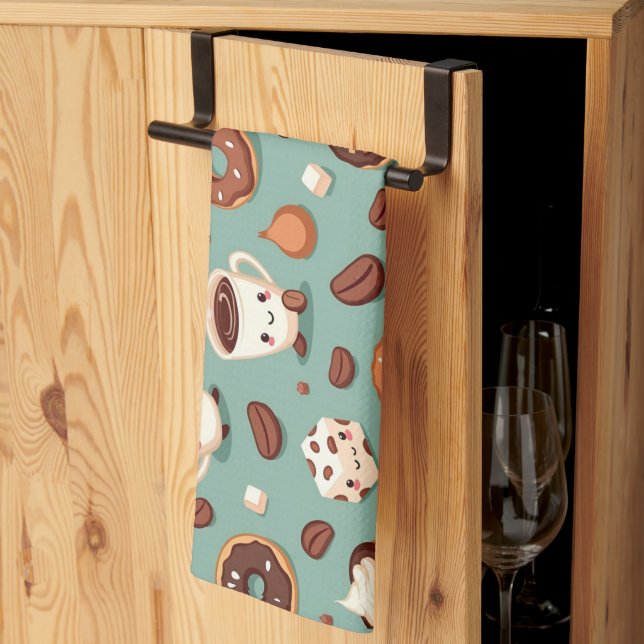 Paño De Cocina Café lindo (Pliegue de tercios)