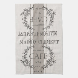 Paño De Cocina café moderno del francés del vintage