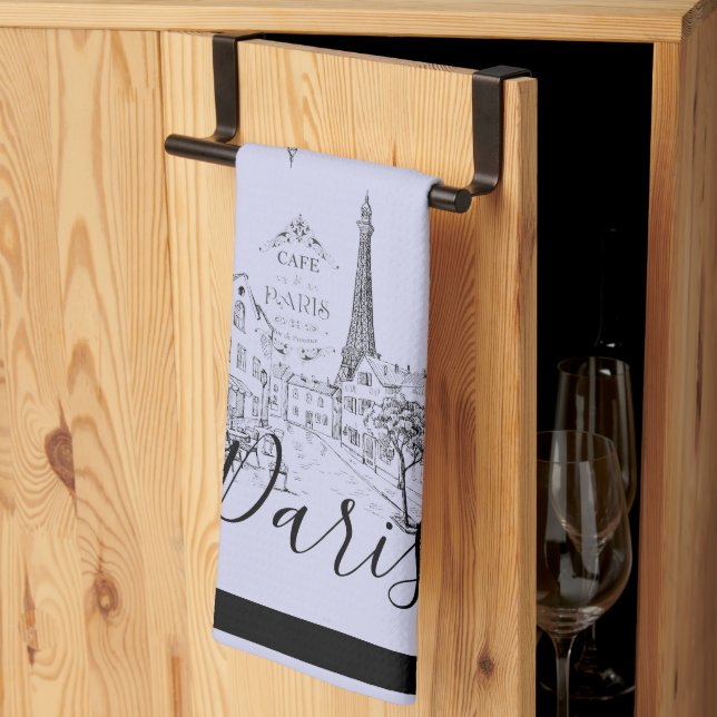 Paño De Cocina Cafe Paris   Kitchen Towel (Pliegue de tercios)