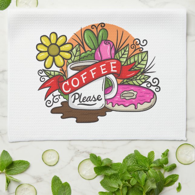 Paño De Cocina Café Por Favor (Doblado)