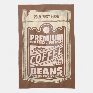 Paño De Cocina Café poster de café premium frijol café Barista