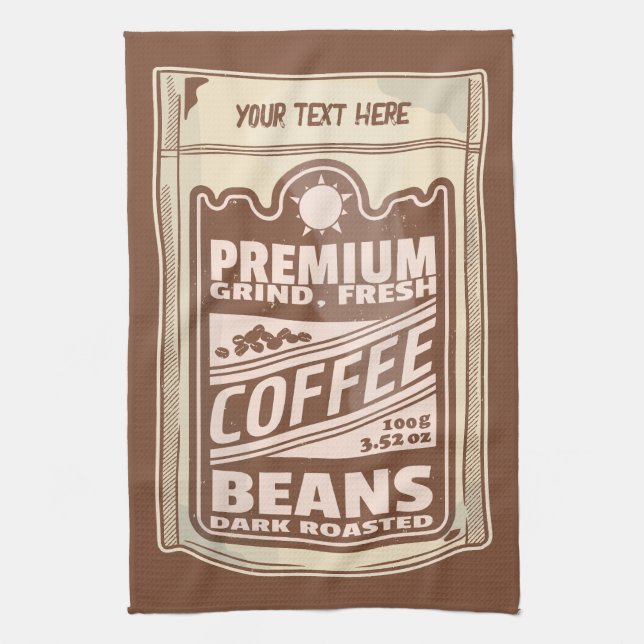 Paño De Cocina Café poster de café premium frijol café Barista (Vertical)